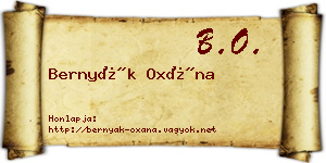 Bernyák Oxána névjegykártya